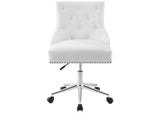 EEI-3608-WHI Regent Tufted Button Swivel Faux Leather Office Chair By Modway