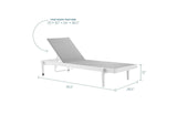 EEI-3610-WHI-GRY Charleston Outdoor Patio Chaise Lounge Chair By Modway