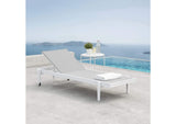 EEI-3610-WHI-GRY Charleston Outdoor Patio Chaise Lounge Chair By Modway