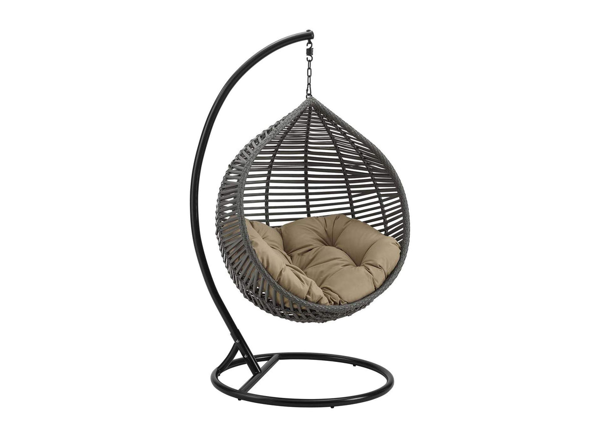 EEI-3614-GRY-MOC Garner Teardrop Outdoor Patio Swing Chair By Modway