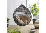 EEI-3614-GRY-MOC Garner Teardrop Outdoor Patio Swing Chair By Modway