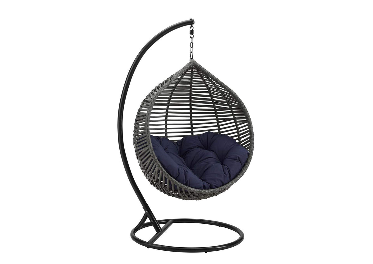 EEI-3614-GRY-NAV Garner Teardrop Outdoor Patio Swing Chair By Modway