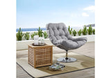 EEI-3616-LGR-GRY Brighton Wicker Rattan Outdoor Patio Swivel Lounge Chair By Modway