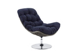EEI-3616-LGR-NAV Brighton Wicker Rattan Outdoor Patio Swivel Lounge Chair By Modway