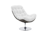 EEI-3616-LGR-WHI Brighton Wicker Rattan Outdoor Patio Swivel Lounge Chair By Modway