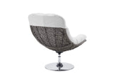 EEI-3616-LGR-WHI Brighton Wicker Rattan Outdoor Patio Swivel Lounge Chair By Modway