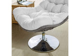 EEI-3616-LGR-WHI Brighton Wicker Rattan Outdoor Patio Swivel Lounge Chair By Modway