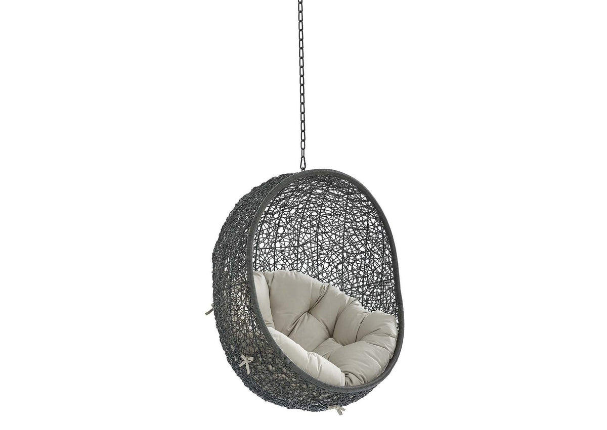 EEI-3634-GRY-BEI Hide Sunbrella® Fabric Swing Outdoor Patio Lounge Chair Without Stand By Modway