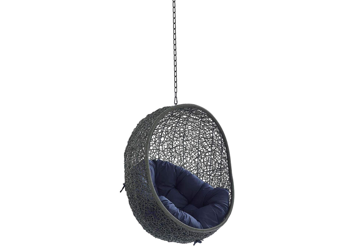 EEI-3634-GRY-NAV Hide Sunbrella® Fabric Swing Outdoor Patio Lounge Chair Without Stand By Modway