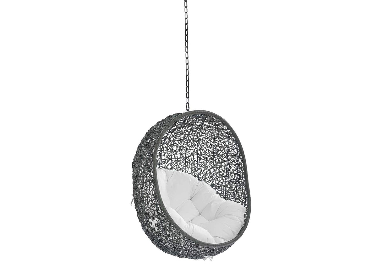 EEI-3634-GRY-WHI Hide Sunbrella® Fabric Swing Outdoor Patio Lounge Chair Without Stand By Modway