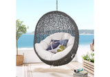 EEI-3634-GRY-WHI Hide Sunbrella® Fabric Swing Outdoor Patio Lounge Chair Without Stand By Modway
