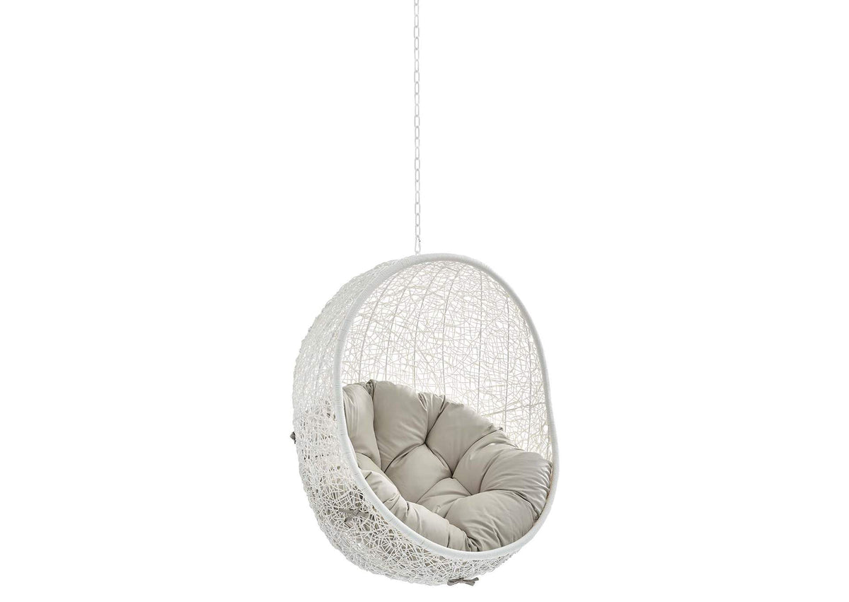 EEI-3634-WHI-BEI Hide Sunbrella® Fabric Swing Outdoor Patio Lounge Chair Without Stand By Modway