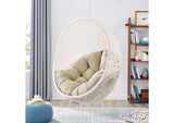 EEI-3634-WHI-BEI Hide Sunbrella® Fabric Swing Outdoor Patio Lounge Chair Without Stand By Modway