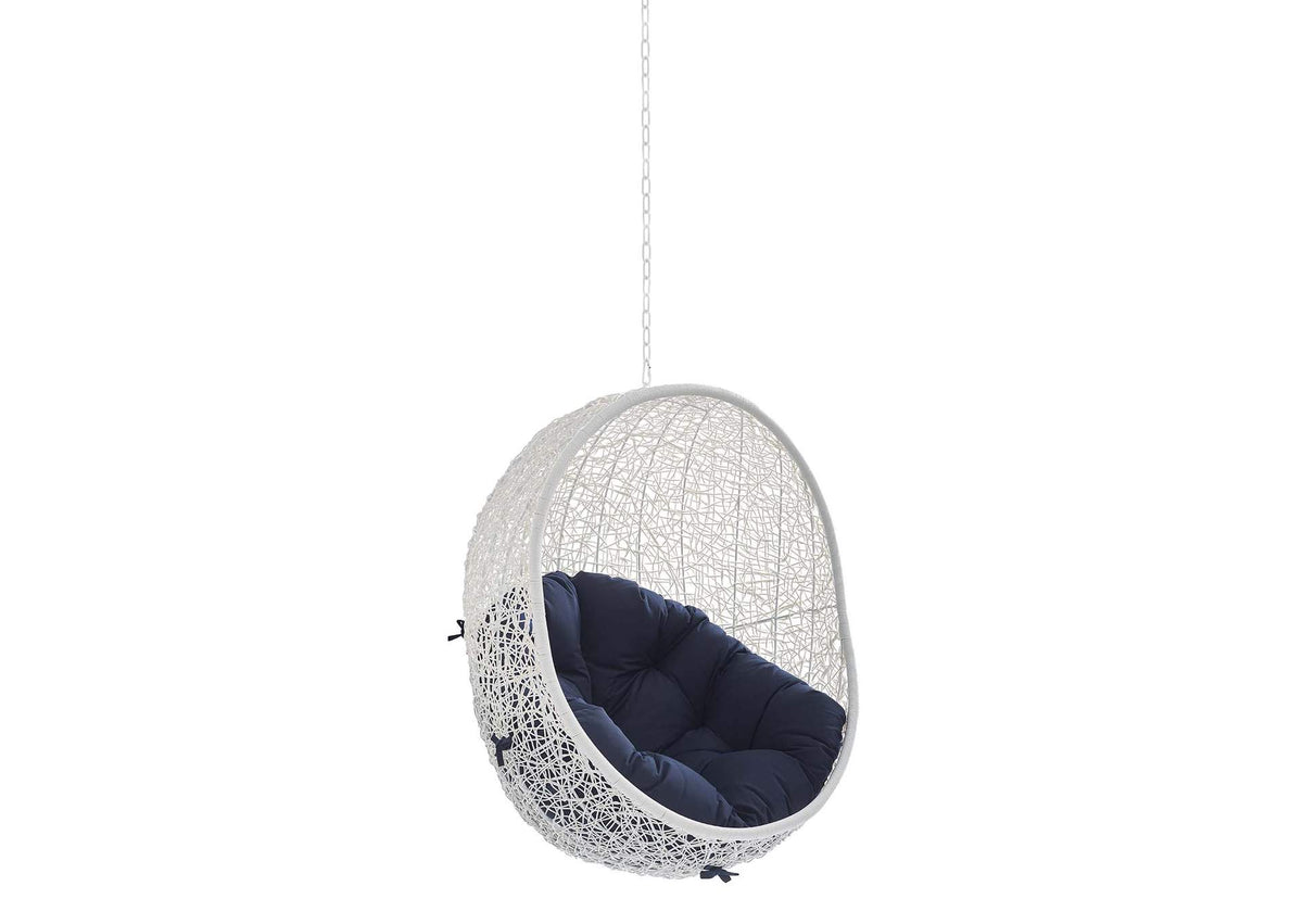 EEI-3634-WHI-NAV Hide Sunbrella® Fabric Swing Outdoor Patio Lounge Chair Without Stand By Modway