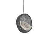 EEI-3635-BLK-BEI Encase Sunbrella® Fabric Swing Outdoor Patio Lounge Chair Without Stand By Modway