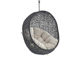 EEI-3635-BLK-BEI Encase Sunbrella® Fabric Swing Outdoor Patio Lounge Chair Without Stand By Modway