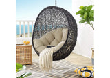 EEI-3635-BLK-BEI Encase Sunbrella® Fabric Swing Outdoor Patio Lounge Chair Without Stand By Modway