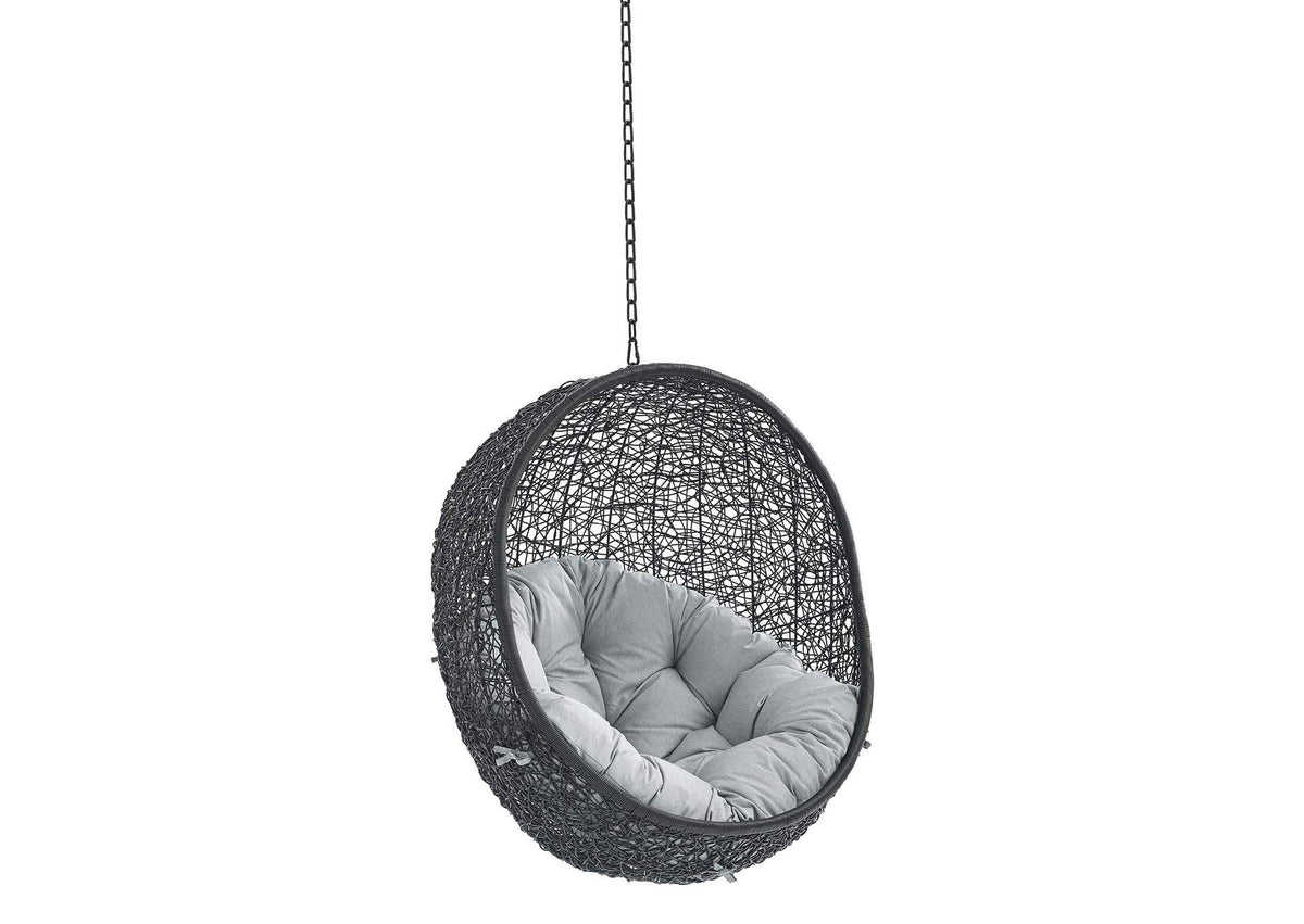EEI-3635-BLK-GRY Encase Sunbrella® Fabric Swing Outdoor Patio Lounge Chair Without Stand By Modway