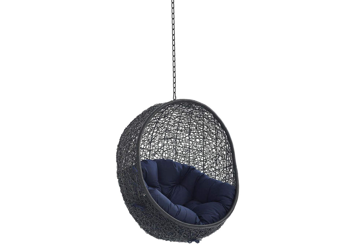 EEI-3635-BLK-NAV Encase Sunbrella® Fabric Swing Outdoor Patio Lounge Chair Without Stand By Modway
