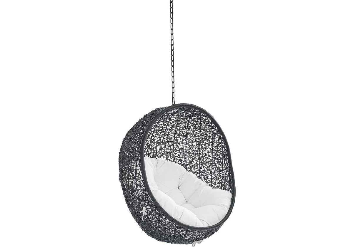 EEI-3635-BLK-WHI Encase Sunbrella® Fabric Swing Outdoor Patio Lounge Chair Without Stand By Modway