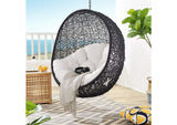 EEI-3635-BLK-WHI Encase Sunbrella® Fabric Swing Outdoor Patio Lounge Chair Without Stand By Modway