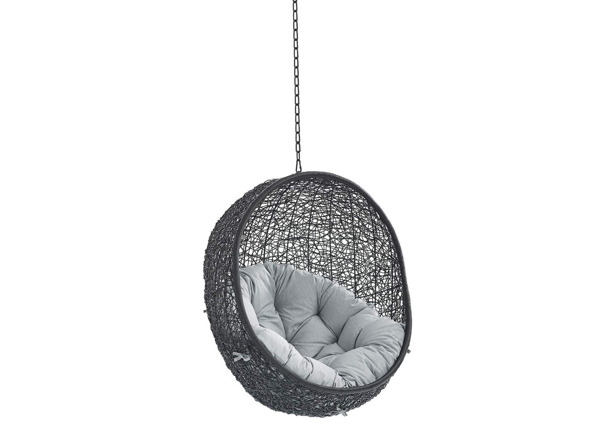 EEI-3636-BLK-GRY Encase Swing Outdoor Patio Lounge Chair Without Stand By Modway