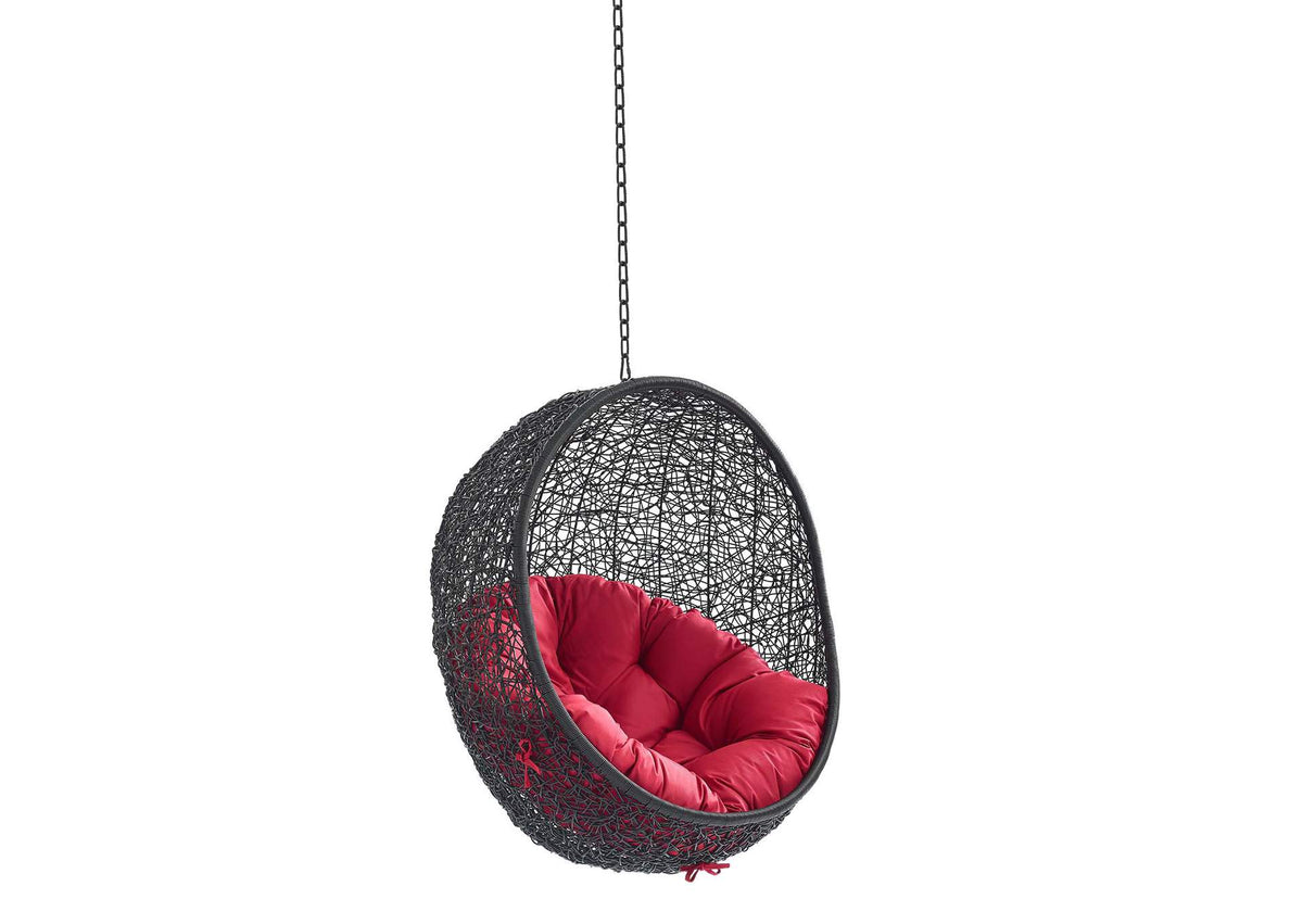EEI-3636-BLK-RED Encase Swing Outdoor Patio Lounge Chair Without Stand By Modway