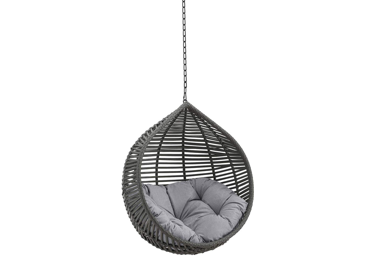 EEI-3637-GRY-GRY Garner Teardrop Outdoor Patio Swing Chair Without Stand By Modway