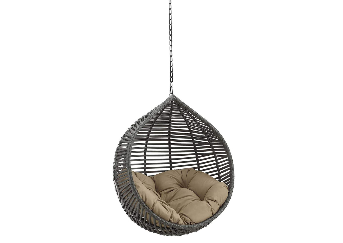 EEI-3637-GRY-MOC Garner Teardrop Outdoor Patio Swing Chair Without Stand By Modway