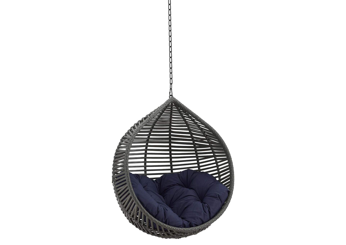 EEI-3637-GRY-NAV Garner Teardrop Outdoor Patio Swing Chair Without Stand By Modway