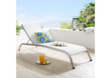 EEI-3721-WHI Savannah Mesh Chaise Outdoor Patio Aluminum Lounge Chair By Modway