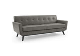 EEI-3733-GRY Engage Top-Grain Leather Living Room Lounge Sofa By Modway