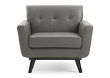 EEI-3734-GRY Engage Top-Grain Leather Living Room Lounge Accent Armchair By Modway