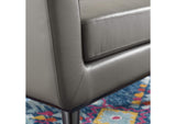 EEI-3734-GRY Engage Top-Grain Leather Living Room Lounge Accent Armchair By Modway