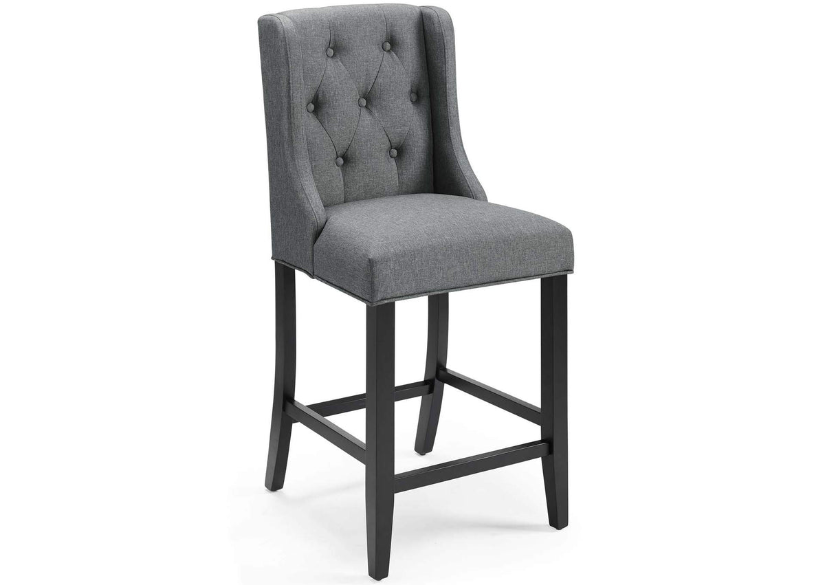 EEI-3739-GRY Baronet Tufted Button Upholstered Fabric Counter Stool By Modway