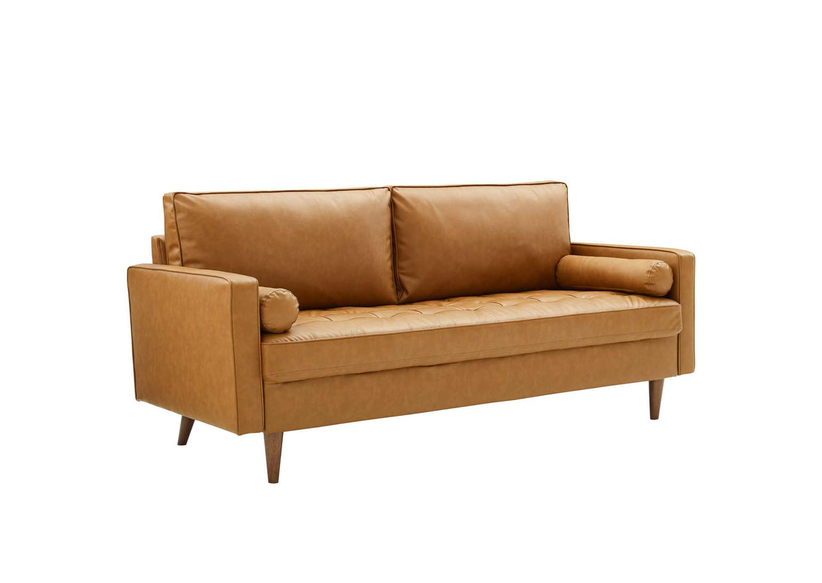 EEI-3765-TAN Valour Tufted Vegan Leather Sofa By Modway