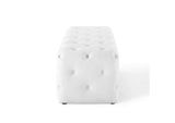 EEI-3767-WHI Amour 48" Tufted Button Entryway Faux Leather Bench By Modway