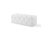 EEI-3767-WHI Amour 48" Tufted Button Entryway Faux Leather Bench By Modway