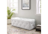 EEI-3767-WHI Amour 48" Tufted Button Entryway Faux Leather Bench By Modway