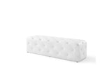 EEI-3769-WHI Amour 60" Tufted Button Entryway Faux Leather Bench By Modway