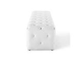 EEI-3771-WHI Amour 72" Tufted Button Entryway Faux Leather Bench By Modway