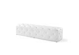 EEI-3771-WHI Amour 72" Tufted Button Entryway Faux Leather Bench By Modway