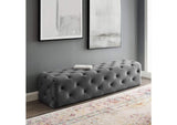EEI-3772-GRY Amour 72" Tufted Button Entryway Performance Velvet Bench By Modway