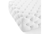 EEI-3773-WHI Amour Tufted Button Large Square Faux Leather Ottoman By Modway