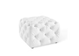 EEI-3775-WHI Amour Tufted Button Square Faux Leather Ottoman By Modway