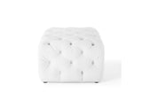 EEI-3775-WHI Amour Tufted Button Square Faux Leather Ottoman By Modway
