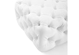 EEI-3775-WHI Amour Tufted Button Square Faux Leather Ottoman By Modway
