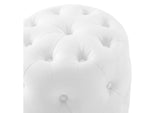 EEI-3777-WHI Amour Tufted Button Round Faux Leather Ottoman By Modway