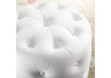 EEI-3777-WHI Amour Tufted Button Round Faux Leather Ottoman By Modway