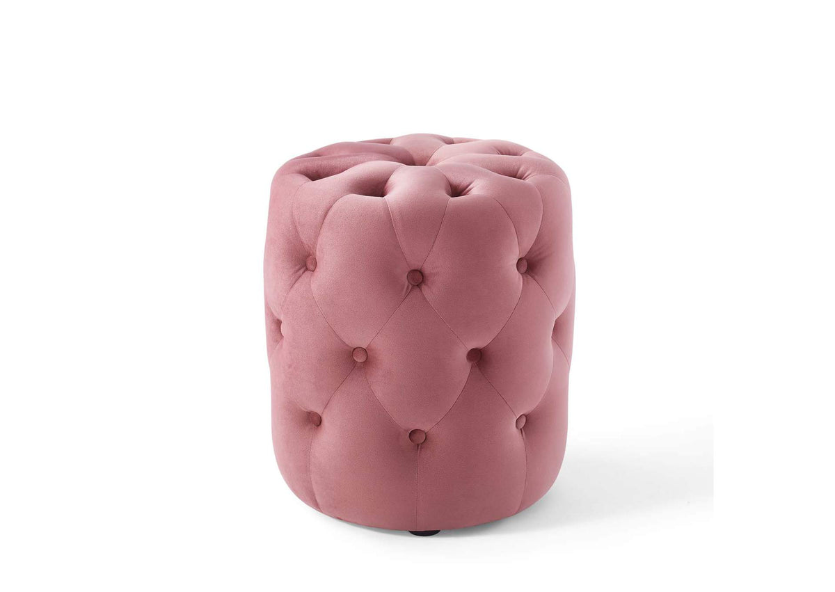 EEI-3778-DUS Amour Tufted Button Round Performance Velvet Ottoman By Modway